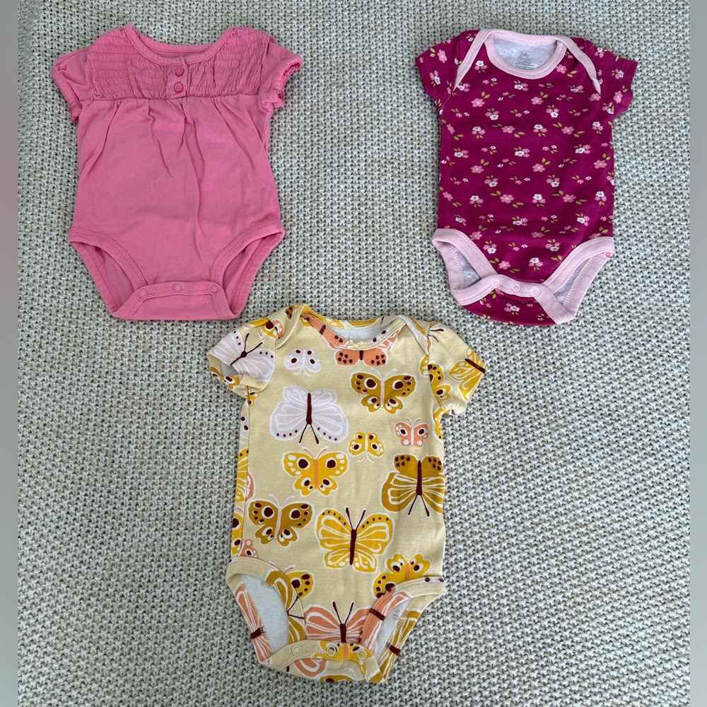 Pink and Yellow 6 Month Onesie Bundle